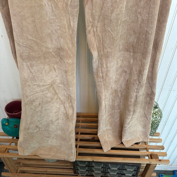 Vintage Mossimo Beige Corduroy Drawstring Pants With Black Embroidery Trim L - Picture 9 of 9